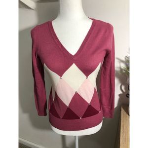 NY&Co argyle v neck sweater XS